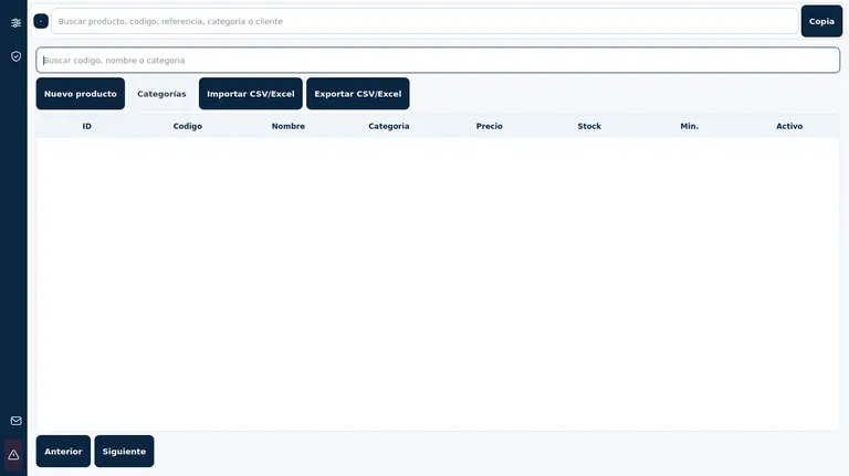 Echter Screenshot des HarkTech POS-Produktkatalogs